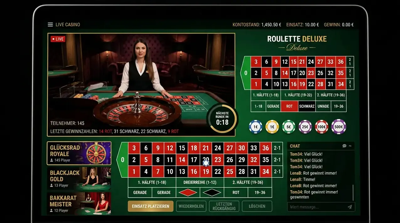 Live Casino — Auswahl bei Irwin